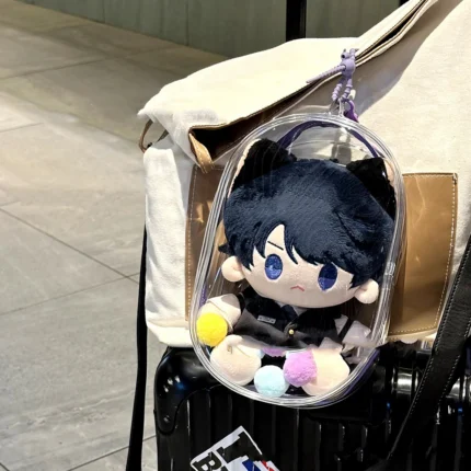 15/20cm Plush Doll Display Bag Transparent Thicken Cotton Doll Outing Dustproof Storage Pouch Keychain Mini Bag Accessories
